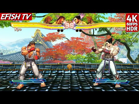 Ryu & Ken vs Kazuya & Paul (Hardest AI) - Street Fighter X Tekken
