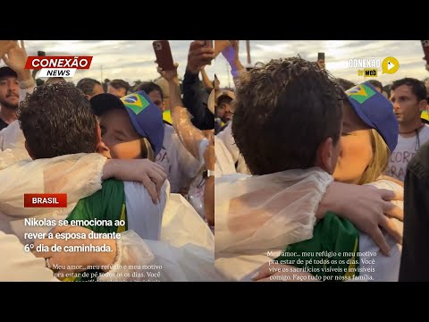 Vídeo: Nikolas se emociona ao rever a esposa durante 6º dia de caminhada.