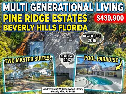 Pine Ridge Florida Home for Sale: 4 Bed/3 Bath with Pool & Dual Master Suites MLS#851737