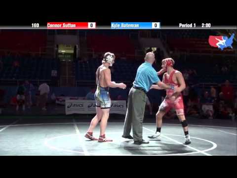 Fargo 2012 160 5th Place Match: Connor Sutton (New York) vs. Kyle Bateman (Oregon)