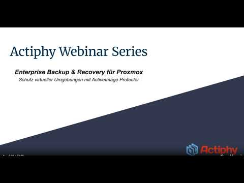 Enterprise Backup & Recovery für Proxmox mit ActiveImage Protector