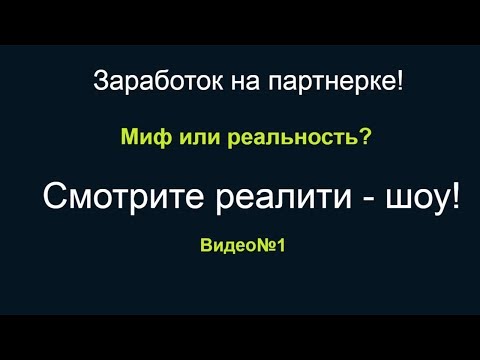 Партнерский маркетинг заработок в реальном времени видео№1