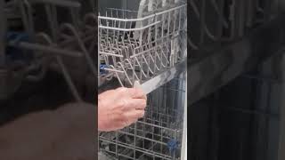 How to put a dishwasher rack back on track
