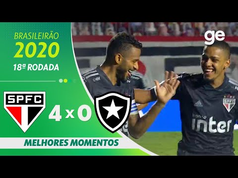 SÃO PAULO 4 X 0 BOTAFOGO| MELHORES MOMENTOS | 18ª RODADA BRASILEIRÃO 2020 | ge.globo