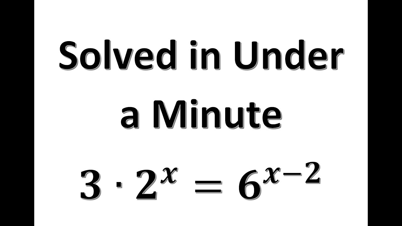 Difficult Exponential Equation Solved FAST