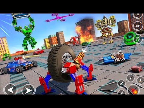Spider wheel robot games with drone robot transforming games & robot car games