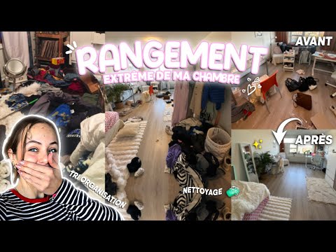 RANGEMENT EXTRÊME de ma chambre - nettoyage, tri, organisation