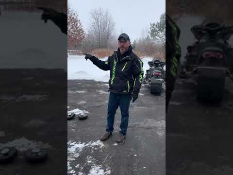 Loading a snowmobile with wheels that attach to the ski. Terick Soulutions EZ Wheelz comparison.