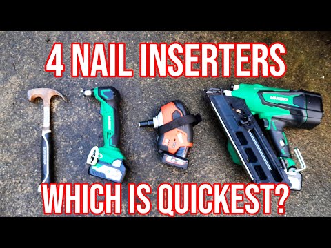 Hammer VS Auto Hammer VS Palm Nailer VS Nail Gun... I wonder which one will win? Place your bets!