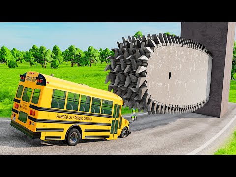 Cars Against Giant Saw, Knife, Sword, Blades - BeamNG.drive