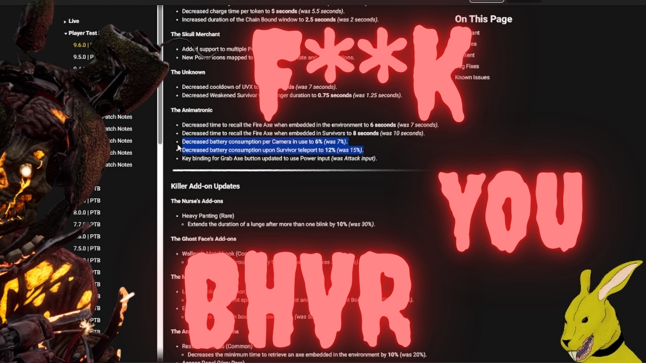 Extreme Rant on Springtrap's DBD PTB changes