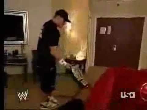 John Cena Attacks Edge At His Hotelroom
