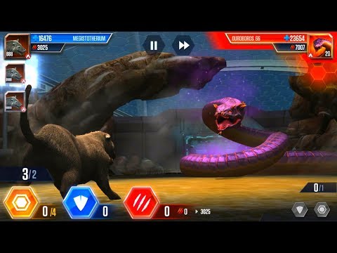 MEGISTOTHERIUM Level 999 vs OUROBOROS 66 | Game Play | Jurassic World The Game