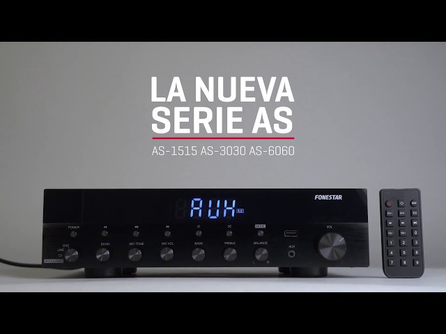 Vídeo relacionado con FONESTAR Amplificador Estéreo Bluetooth, USB/MP3, Radio FM, HiFi 60+60 RMS de Potencia As-6060