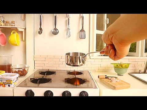 BEEF & MUSHROOM Recipe Idea Mini KITCHEN TOYS Play Set Miniature Cooking Real Food