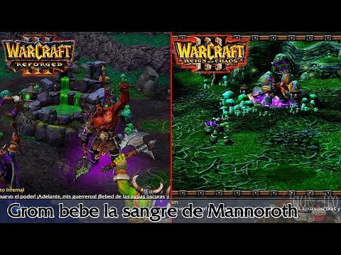 Grom bebe la sangre de Mannoroth por Cenarius - Warcraft III Vs Warcraft III Reforged