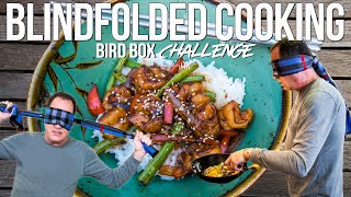 BLINDFOLDED COOKING - Shrimp Stir Fry | SAM THE COOKING GUY 4K
