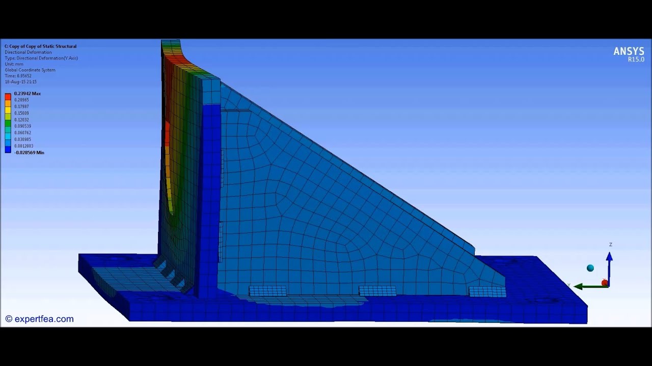 ANSYS WB Static Structural FEA - Simulation of the verification of a welded structure