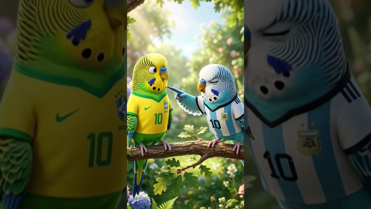 🐦🇦🇷 Argentina Fan Bird Roasts Brazil Fan Bird 😂⚽ | Funny AI Animation #Shorts #youtubeshorts #ai