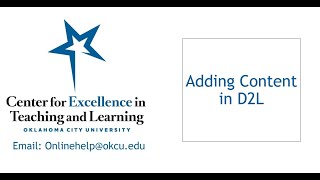 Adding Content in D2L