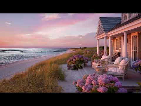 Cozy Coastal Porch Ambiance with Relaxing Ocean Sounds ASMR | Beach Ambience for Focus
