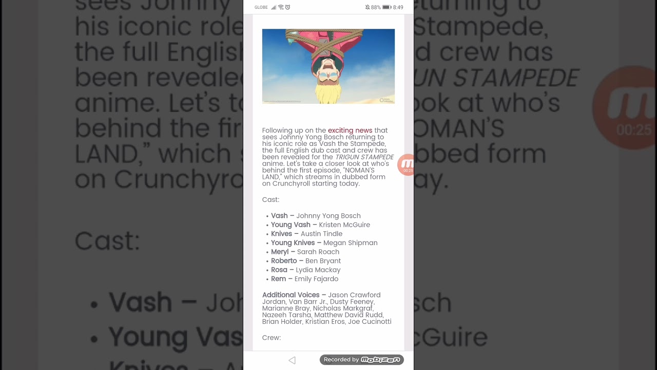 Full TRIGUN STAMPEDE English Dub Cast Revealed