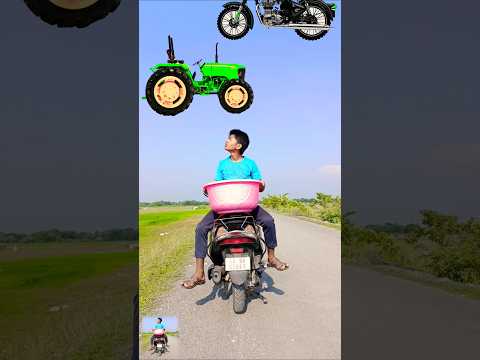 🤠🥺Royal endfield, alto, ambulance, tractor Catching vs wheel & cycle - magic😄🤭 #shorts