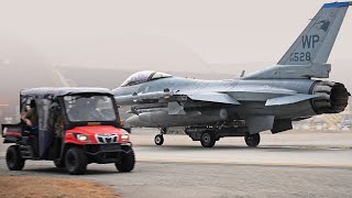 F-16 Fighting Falcon Fighter Jet Arrives at Osan Air Base, South Korea