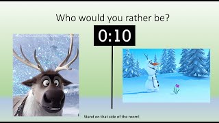 Would you Rather Favorites? Cartoon and Movie Characters