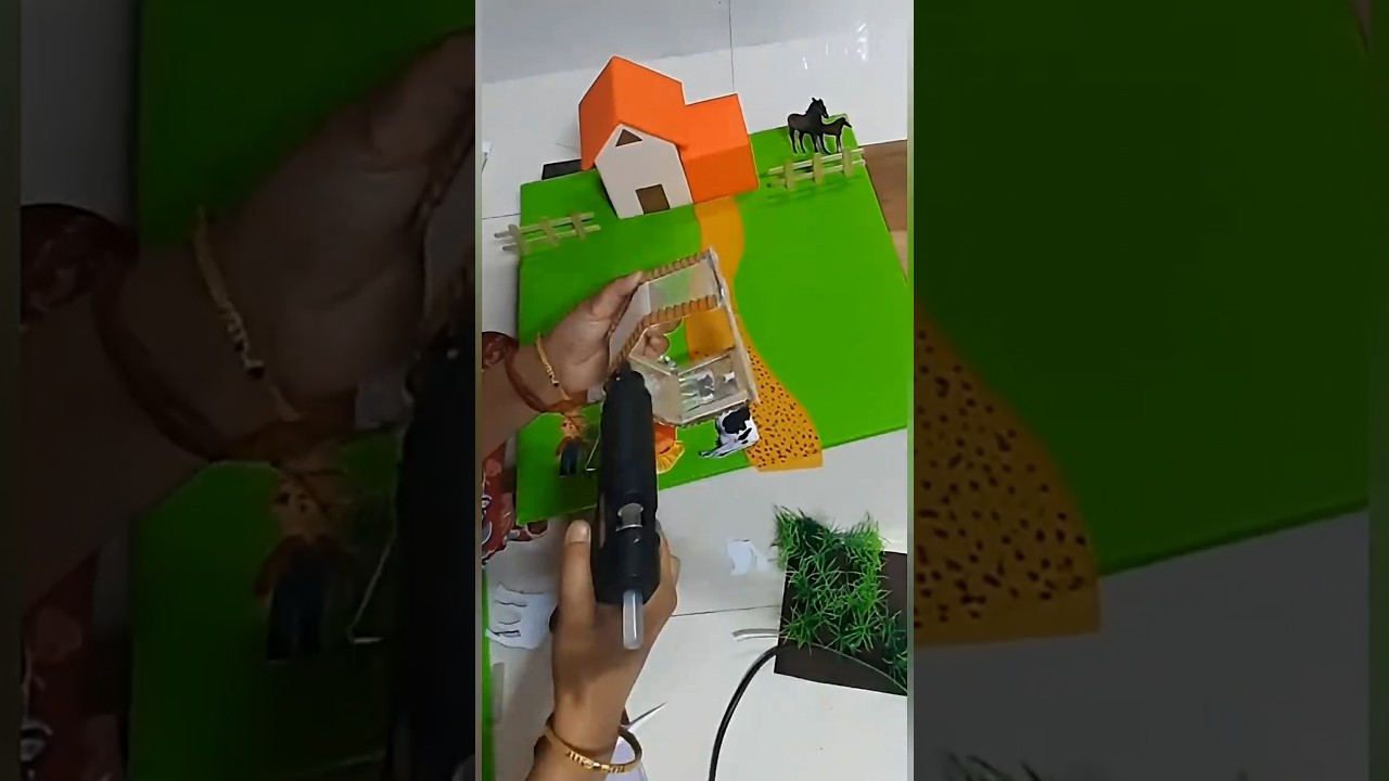Domestic Animals Project || Farm model || Village project for school #diy #shorts