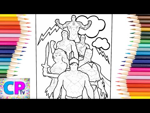 Justice League  Coloring Pages ,Wonderwoman, Superman,Batman,Green Lantern,Flash,Cyborg Coloring