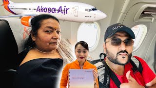 Mummy ka First Akasa Air Boeing 737 Experience || Economy ticket mein First Class ka maza 😀