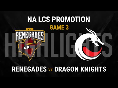 REN vs TDK Highlights G3 - NA LCS Summer Promotion 2016 - Renegades vs Team Dragon Knights