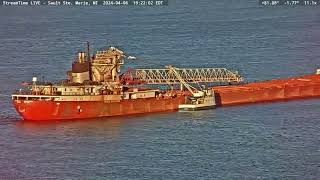 The Arthur M  Anderson getting an Ojibway Delivery at the Soo on April 6th, 2024