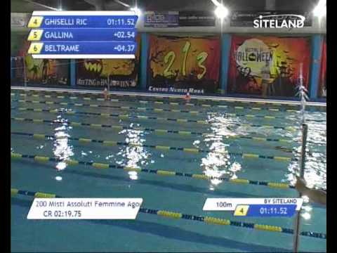 Serie 5 dei 200 Misti  Assoluti Femmine Agonisti - Meeting di Halloween 2013 9 Trofeo citta' di Ros