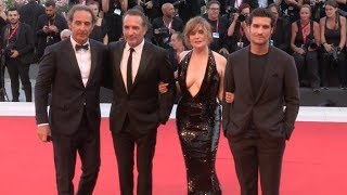 Jean Dujardin, Nathalie Pechalat and J accuse Cast on the red carpet in Venice