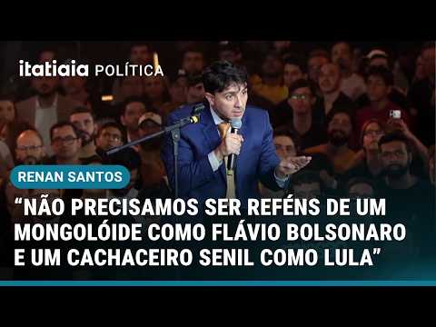 RENAN SANTOS ATACA FLÁVIO BOLSONARO E LULA DURANTE SEU ANÚNCIO DE CANDIDATURA
