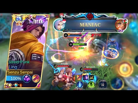 MANIAC!! LING AGGRESSIVE + ON PONIT - Mobile Legends