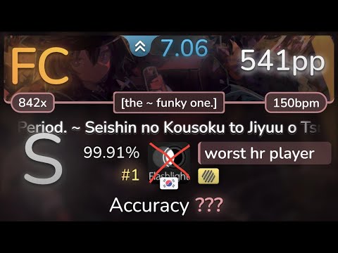 7.1⭐ worst hr player | tsunamix_underground - Period [the ~ funky one.] +HD 99.91% (#1 541pp FC)