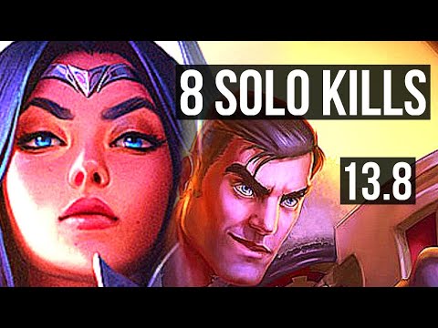 IRELIA vs JAYCE (TOP) | 8 solo kills, 900+ games, Godlike | KR Master | 13.8