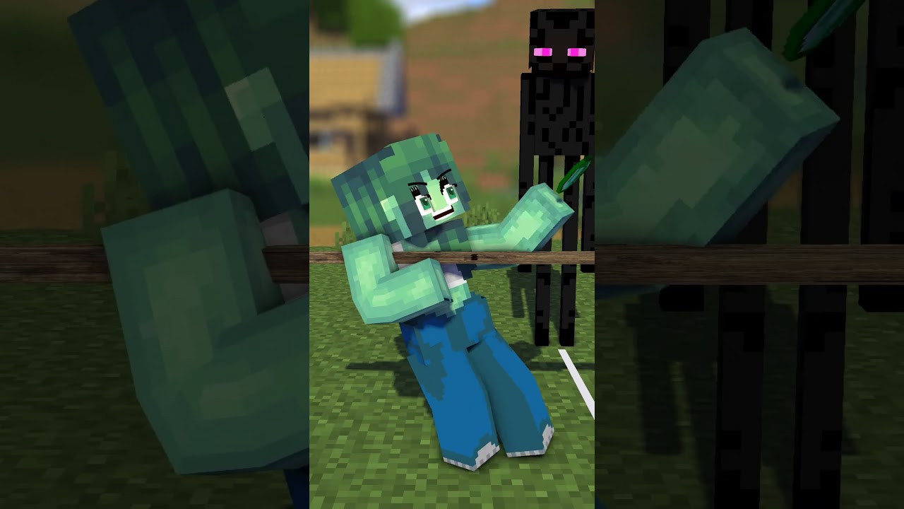 HELP Zombie Girl Tug of War - Minecraft Animation