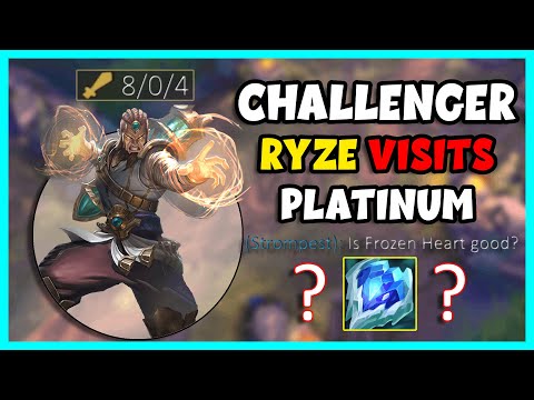 How a Challenger Ryze Carries LOW ELO ft. Frozen Heart Build 🧊