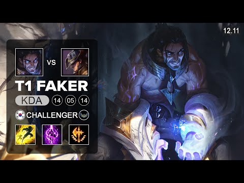 T1 Faker Sylas vs Twisted Fate Mid - KR Challenger -Patch 12.11 Season 12