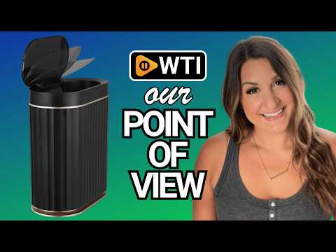 ELPHECO Black Bathroom Trash Can with Lid 2 Gallon Sensor Trash Bin - WTI product video review