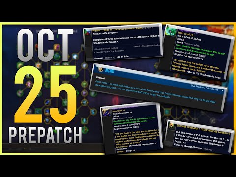 What is GOING AWAY & what is COMING with the Pre-Patch?