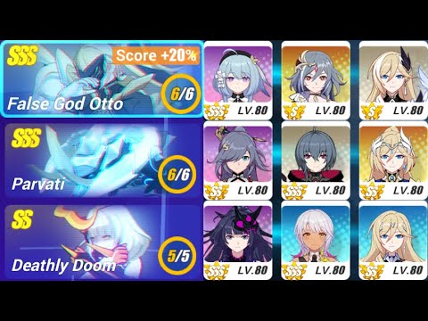 Honkai Impact 3rd - Exalted MA(Week 55) False God(47792)/Parvati(39706)/Doom(31733)