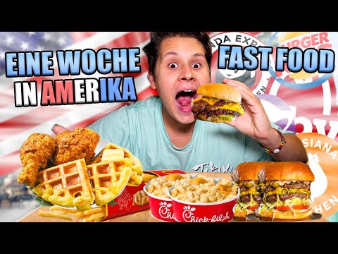 EATING ONLY FAST FOOD IN AMERICA FOR A WEEK😲🌭(DO NOT COPY THIS!!❌) - SELF-EXPERIMENT😫