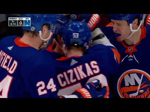 Cal Clutterbuck 1st Goal December 16 2021 Bruins at Islanders UBS Arena - MSG Plus feed