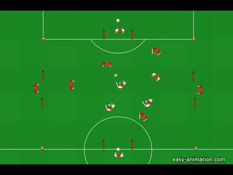 "Fußball - Positionsspiele" - Trainingsübungen - 4 gegen 4 im Quadrat mit Zielspielern