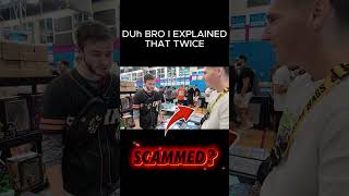 I got SCAMMED out of a coin flip #scammed #pokemon #coinflip #cardshow #vendorpov
